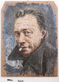 Oliver Jordan, Albert Camus, 2013, &Ouml;l auf Pappe, 280 x 210cm, courtesy Galerie Seippel, K&ouml;ln_Foto: Maurice Cox, K&ouml;ln