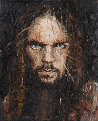 Oliver Jordan, Neil Young, 2021, &Ouml;l auf Leinwand, 105 x 85 cm